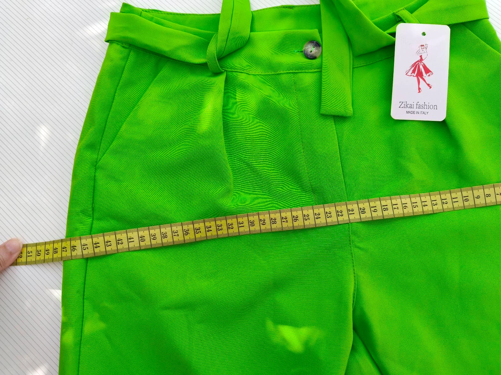 Lime green pants with waist tie – photo 8